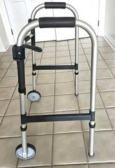 Invacare 6291-A Walker, Adjustable Height, 2-Wheel Walking Frame, Foldable, Gray