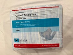 Cardinal Health WINGS Plus Quilted Adult Briefs Large Heavy Absorbency 18 Ct