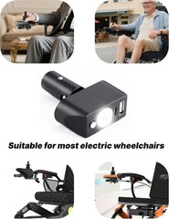 Electric Wheelchair LED Headlight, 3-Pin XLR High-Brightness Adjustable Angle
