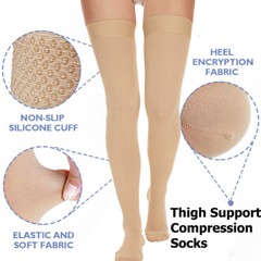 Anti Embolism Compression Stockings, Thigh High Unisex Ted Hose Socks 30-40 mmHg
