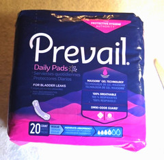 5 packs ~Women’s Prevail Daily Pads for Bladder Leaks-20 Cnt Moderate absorbency