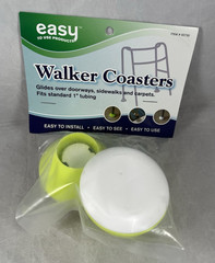 NEW Set of 2 Walker Coasters Easy To Use Tennis Ball Yellow Glides Easily