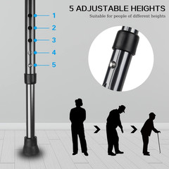 Hold 440 Lbs Folding Canes with Seat Walking Stick Height Adjustment Cane Sea…