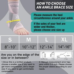 Ankle Compression Sleeve Support for Sprains, Plantar Fasciitis, Achilles Pain R