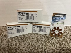 3x Powermax PM312-64 Hearing Aid Batteries – Size 312 – Made in USA – 64 Pcs ea