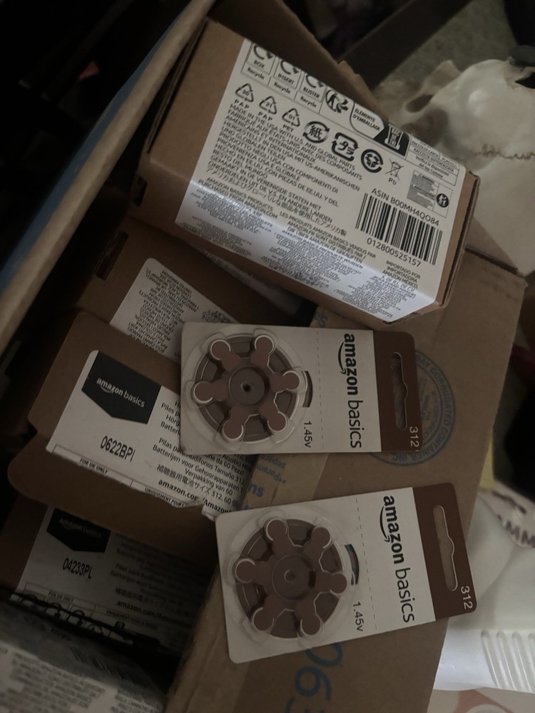 Amazon Basics Size 312 (Brown) PR44 Zinc-Air Hearing Aid Batteries 60 Pack