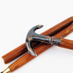 Antique Brass Handle Vintage Style Brown Wooden Walking Stick Cane Handmade Gift