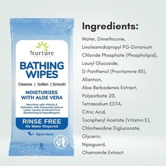 Convenient Rinse-Free Bath Wipes with Aloe Vera – 48 Count for Active Lifestyles