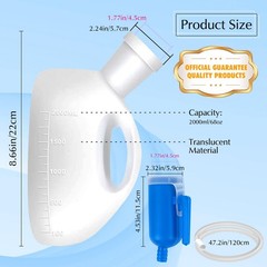 Portable Urinals for Men, OOCOME Men Urinal Bottle 1 Count (Pack of 1), White