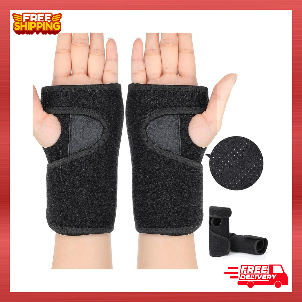 2 Pcs Wrist Brace for Carpal Tunnel Night Sleep Support Adjustable Wrist Splint