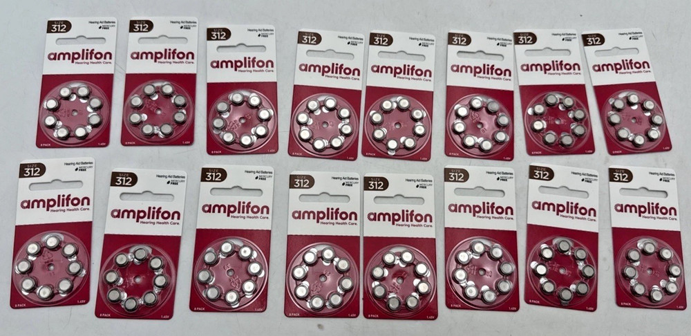 16 New Hearing Aid Batteries 8 Pack Size 312 Expired Nov. 2022 BRAND NEW 1.45V