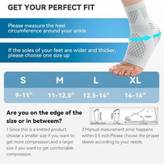 2 Pack Ankle Brace for Sprained Ankle, Arch Support Compression Sleeve Socks for