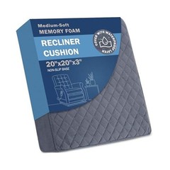 Medium-Soft 20x20x3 Memory Foam Recliner Chair Seat 20x20x3″ MEDIUM-SOFT Gray