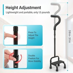Stair Climbing Cane- Half Step Assist, Anti-Slip Balance Up/Down Walking Stick