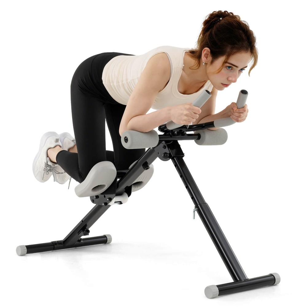 Adjustable Abdominal Trainer w/ Elbow Support Knee Protection and LCD Monitor