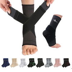 Ankle Brace for Men & Women – Adjustable Compression Sleeve with Wrap, Stability