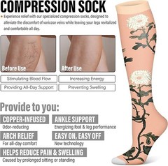 3 Pairs Compression Socks for Women & Men 15-20 mmHg,Best Support Nurses Running