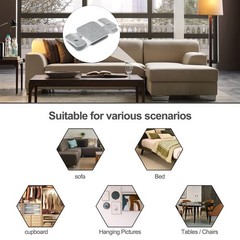 DEEPDREAM 4 Pcs Sectional Couch Connectors Metal sliver-4psc, 4pcs