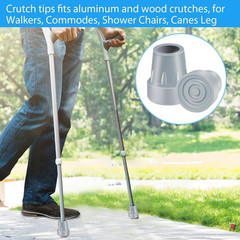 Cane Tips Heavy Duty Rubber Replacement 7/8 Inch Gray for Walking Canes Crutches