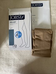 Jobst Relief Compression Stockings, Large Beige Knee High, 15-20 mmHg. NIB
