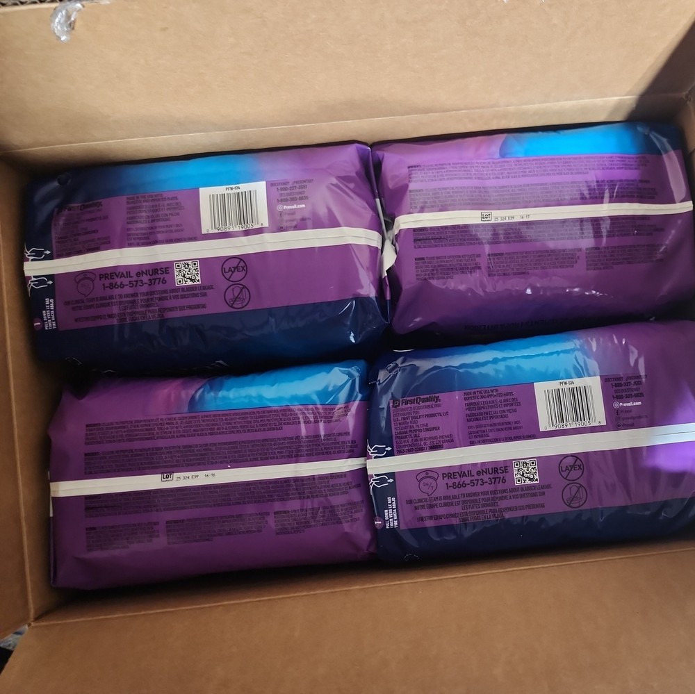 Prevail Daily Disposable Underwear 56 Count XL, Extra Absorbency, 4pk of 14