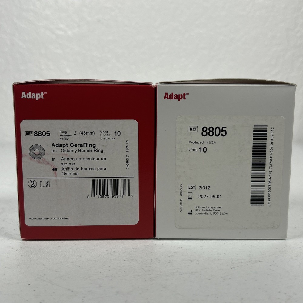 Hollister Adapt CeraRing 8805 2″ 48mm 20 Total Rings Exp 2027 New-Lot of 2 Box