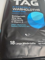 6 Packs Tag Disposable Washcloths 18 Large Per Pack Not Flushable Alcohol Free