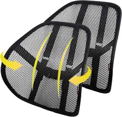 Adjustable Lumbar Support 2 Pack – Medium Soft Mesh Cushions for Office & Car
