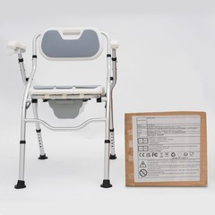330lb Toilet Chair Bedside Commode w/ Bed Pan 3* EVA Seat Pads Height Adjustable