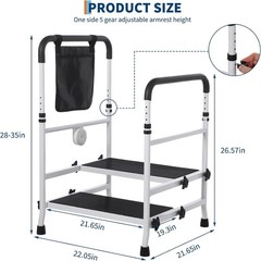 Senior Step Stool with Handle, Heavy Duty 2-Step Non-Slip Platform,440lb Support