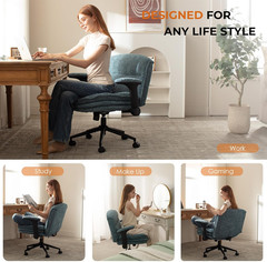 Criss Cross Chair with Adjustable Flip-up Arms and Wheels, Comfort Ergonomic Off