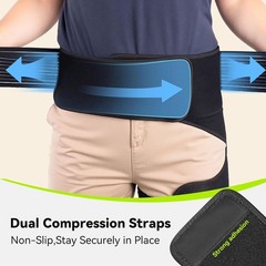 SOLOEVER Hip Brace for Women & Men, Sciatica Pain Relief Devices, Left, Black