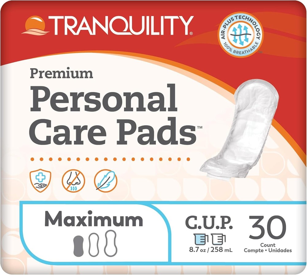 Tranquility Premium Personal Care Pads, Max Absorbency, 12 inch, 120 Count