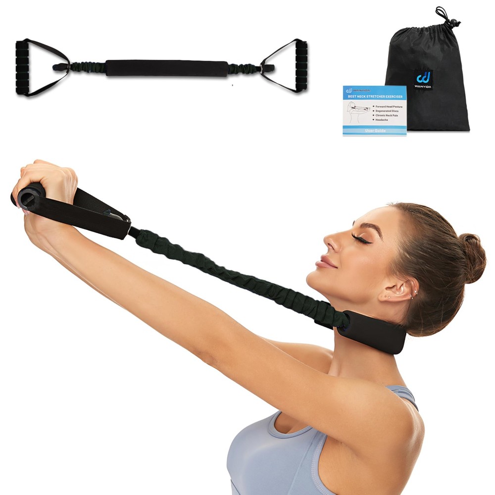 Neck Stretcher Exerciser, FSA/HSA Eligible, Cervical 30-35 Pounds, black