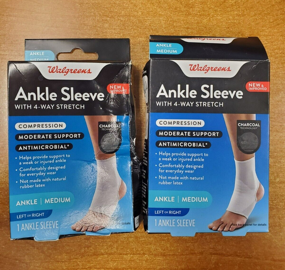 2 Pack: Walgreens Ankle Sleeve Moderate Support *MEDIUM* (4598) R6P1