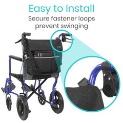 Vive XL Wheelchair Accessories Bag – Waterproof, 1 Count (Pack of 1), Black