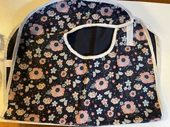 ADULT BIB Clothing Protector Blue Pink Flowers