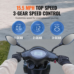 Heavy Duty 4-Wheel Mobility Scooters 31/40Mile 3-Speed 500/450Lbs Capacity