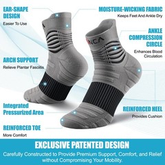 NEENCA Medical Compression Socks for Women & Men Large, Gray Black