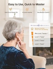 OTC Hearing Aids for Seniors, Nearly Invisible Rechargeable Hearing Aids, 100 HR