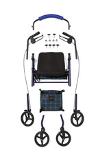 Walking Aids: Basic Steel Rollator with 6″ Wheels, Burgundy