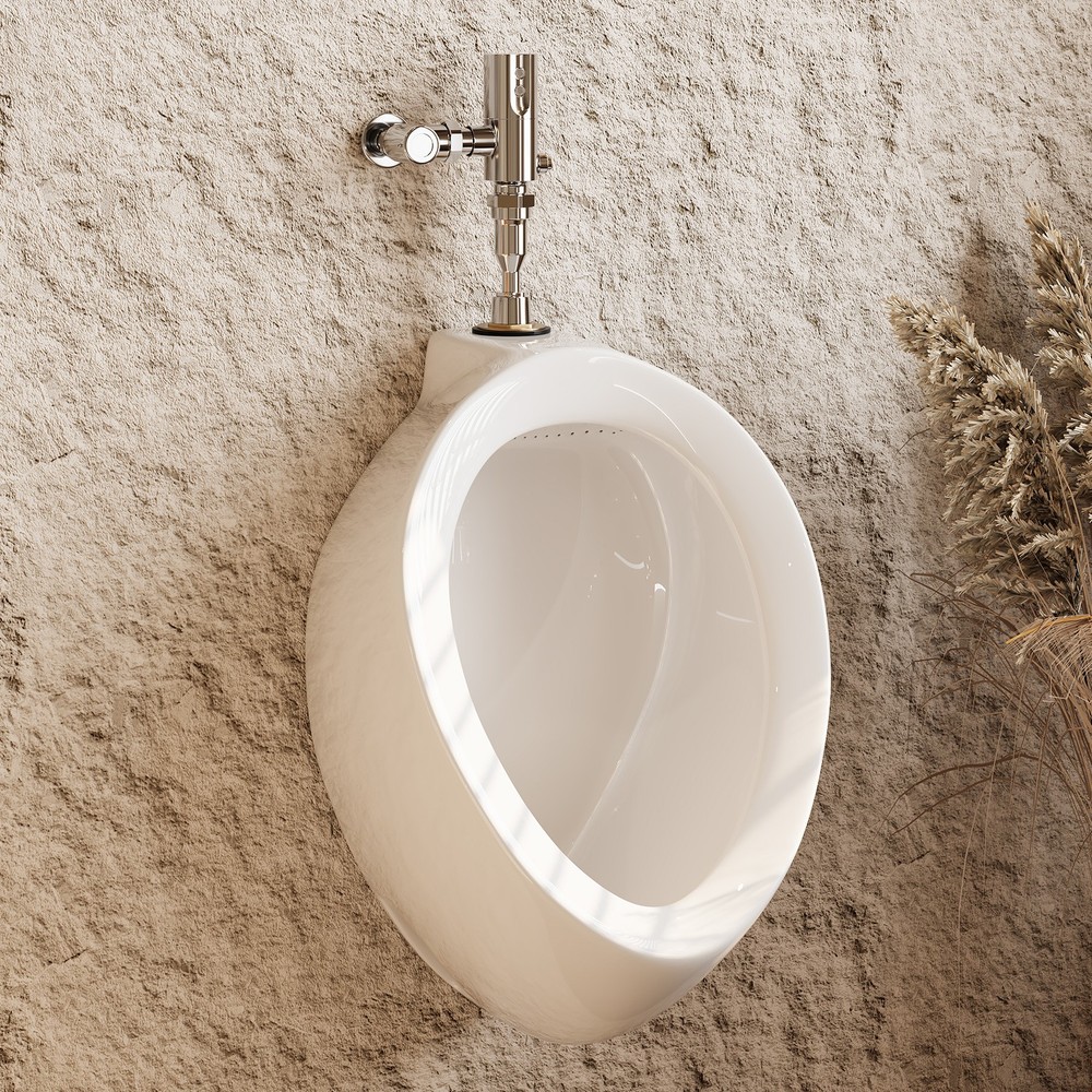 Hanikes UR-480 0.125 GPF High-Efficiency Round Top Spud Urinal, White