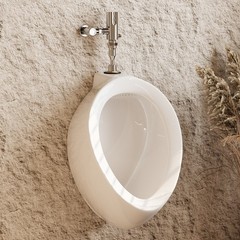 Hanikes UR-480 Round High-Efficiency Urinal, 0.125 GPF, Top Spud, White