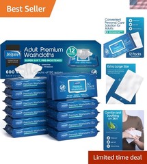 Convenient Adult Hygiene Wipes with Aloe Vera | 600 Count | Caregiver Essential