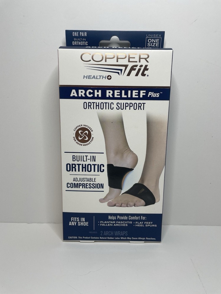 Copper Fit Arch Relief Plus – Orthotic Foot Support – 1 Pair – New