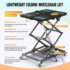 Portable Electric Lift Table Platform for Wheelchair 24-90cm Height Lifting USA