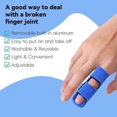 2 Pack Finger Splints – Trigger Brace for Pain Sprain Arthritis Relief (Blue)
