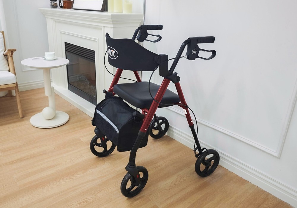 Walkers for Seniors, Rollator Walker with SeatSupports 330lb, 8″ Big Wheels-used
