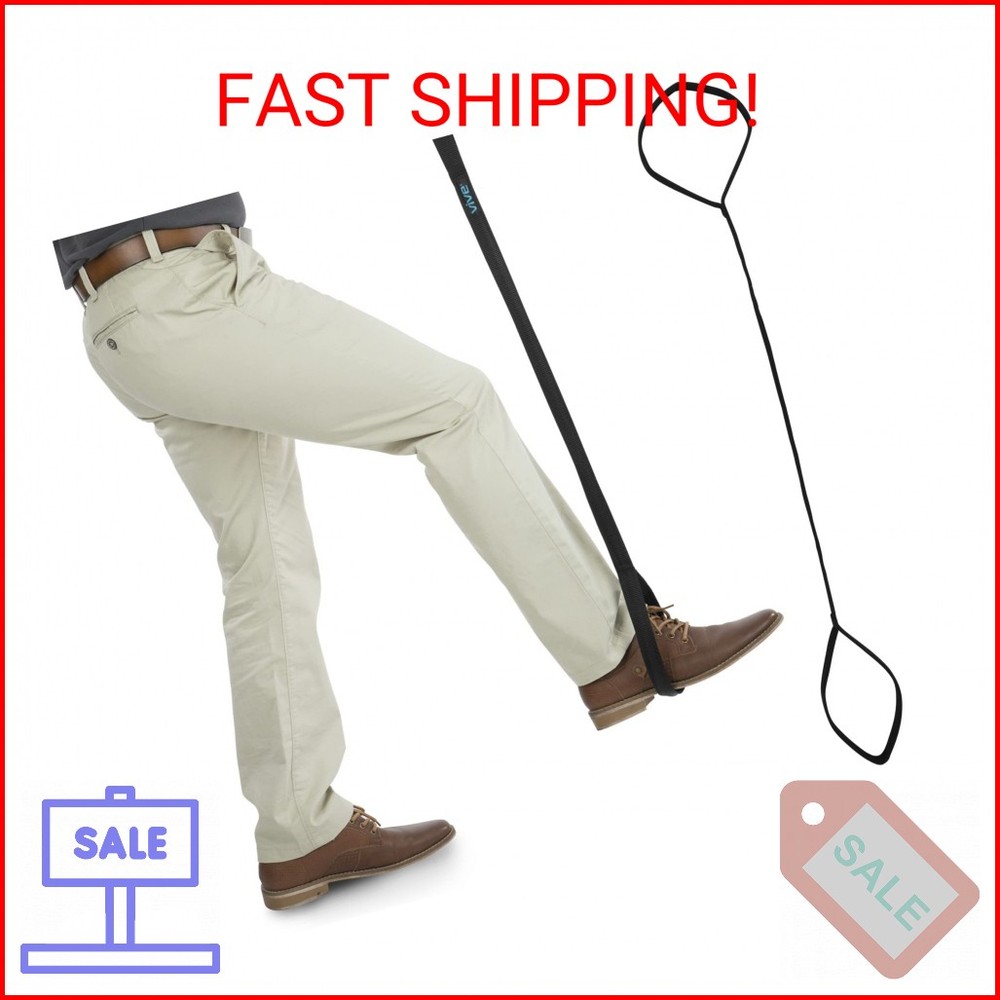 Vive Leg Lifter Strap (44 Inch) – Rigid Foot Loop, Hand Grip for Adult, Senior,