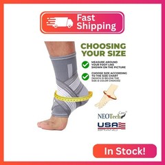 NeoTech Care Adjustable Ankle Support Brace (Gray, Size XL, 1 Unit)